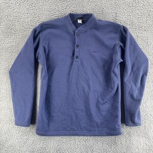 VINTAGE Patagonia Womens Henley Sweater Medium M Blue Capilene Button Up Fleece